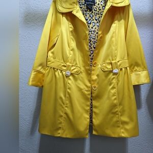 Dennis Basso yellow peacoat, Medium NWOT